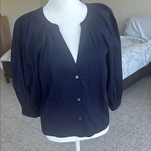 Stand Navy Dill Blouse